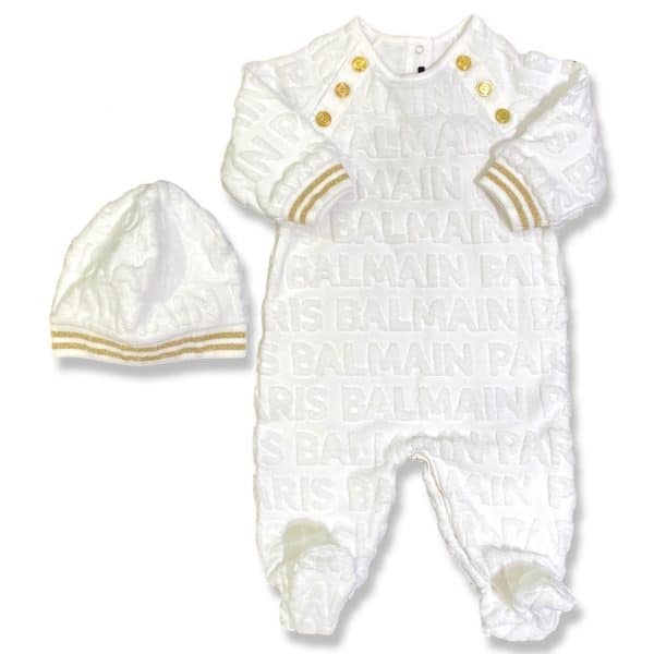 Balmain -Completo  Tutina + Cappello - Bianco