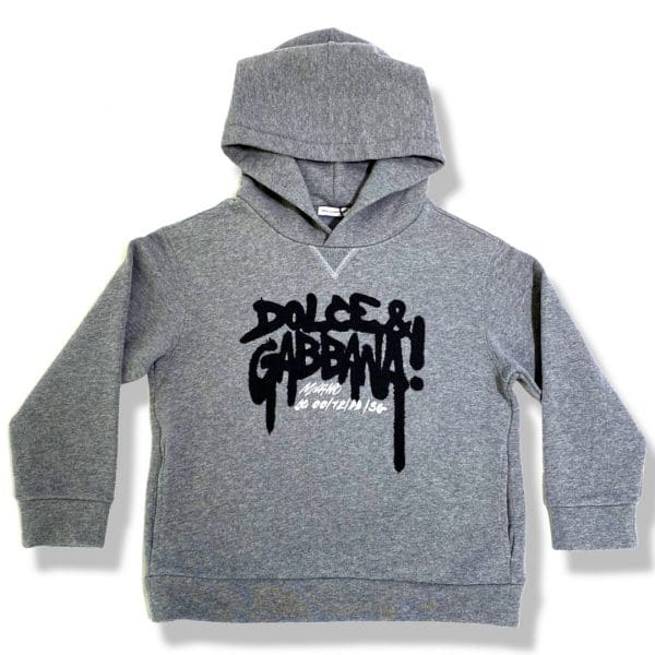 Dolce & Gabbana - Felpa con cappuccio grigia bimbi