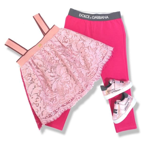Dolce & Gabbana - Top in pizzo rosa fucsia bimba