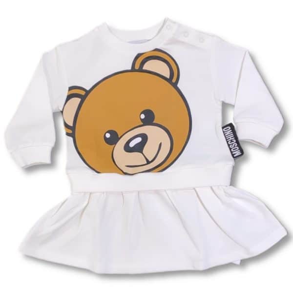 Moschino - Abito in felpa white per neonata