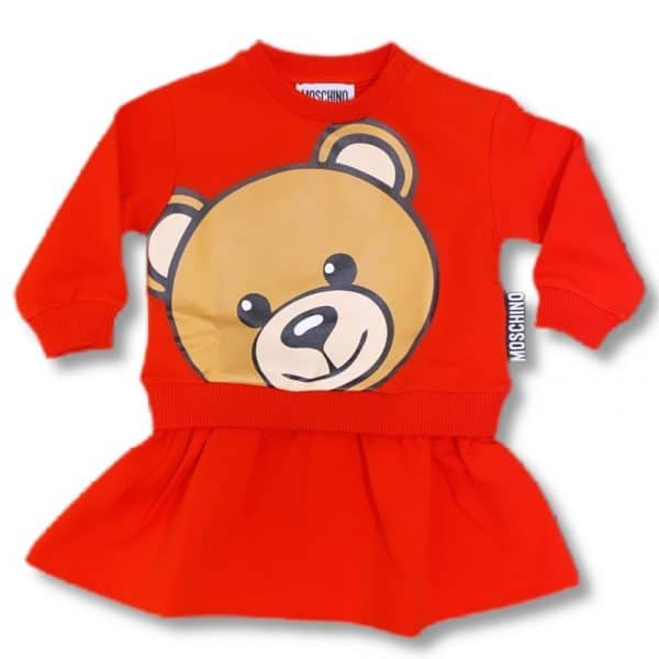 Moschino - Abito in felpa red per neonata