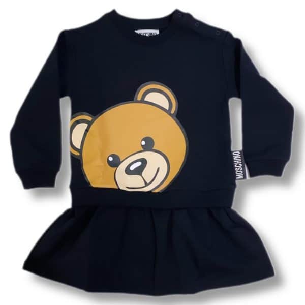 Moschino - Abito in felpa black per neonata