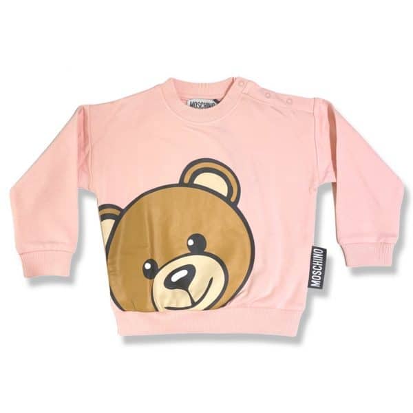 Moschino - Felpa manica lunga rosa per neonata
