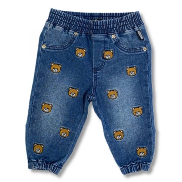 Moschino - Jeans con orsetti blue per neonato