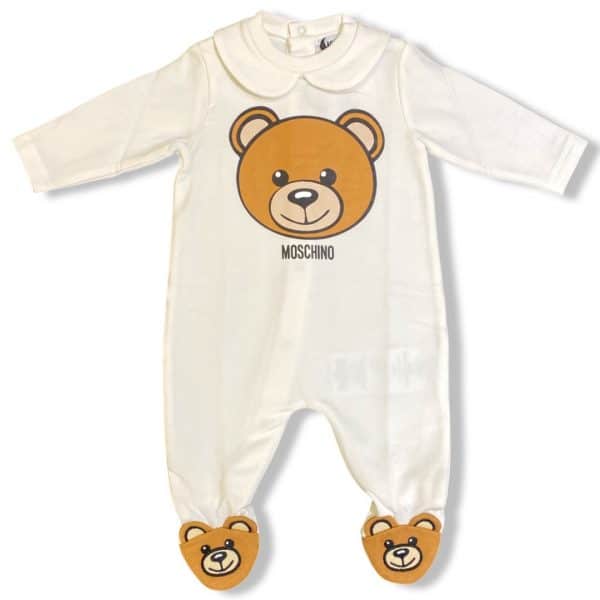 Moschino - Tutina in felpa milk per neonato