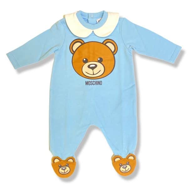 Moschino - Tutina in felpa cielo per neonata