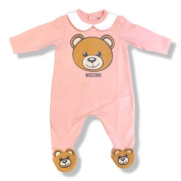 Moschino - Tutina in felpa rosa per neonata