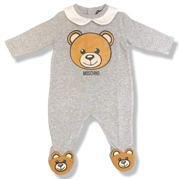 Moschino - Tutina in felpa grigia per neonato