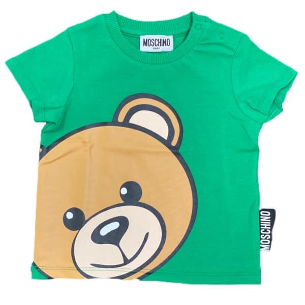 Moschino - T-shirt manica corta verde per neonati