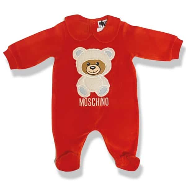 Moschino - Tutina in ciniglia red per neonato