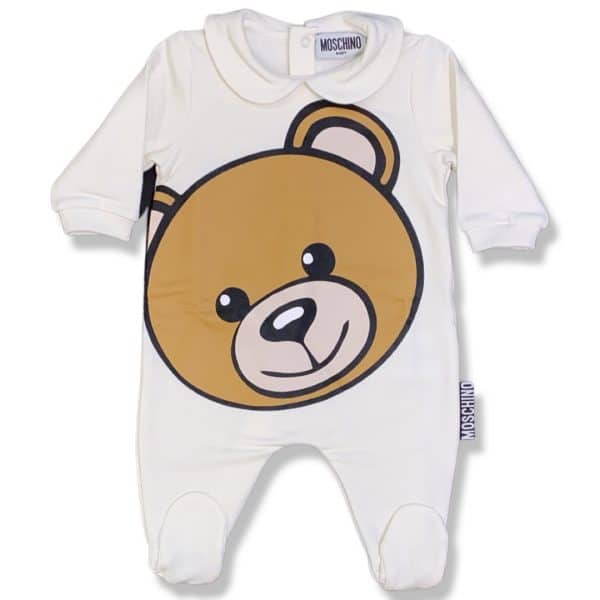 Moschino - Tutina in felpa milk per neonato
