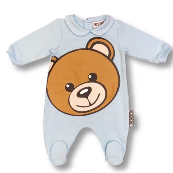 Moschino - Tutina in felpa cielo per neonato