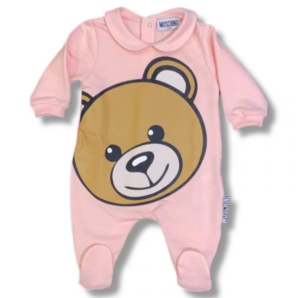 Moschino - Tutina in felpa rosa per neonata