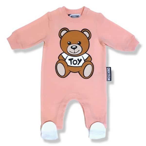 Moschino - Tutina in felpa rosa per neonata