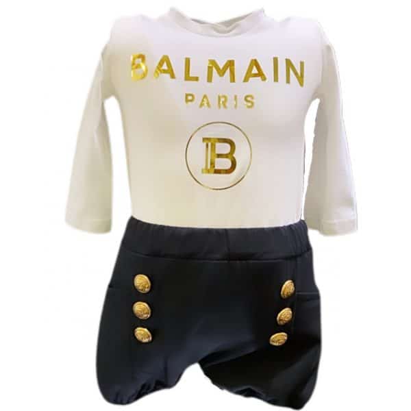 Balmain - Tutina per neonata - White black