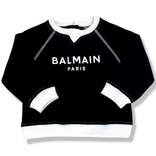 Balmain - Felpa con logo nera per neonato