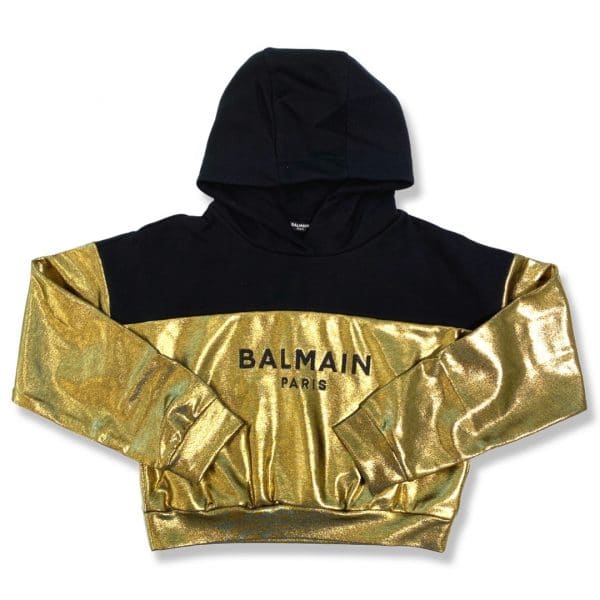 Balmain - Felpa logo nero gold bimba