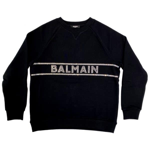 Balmain - Felpa con logo strass nera bimba