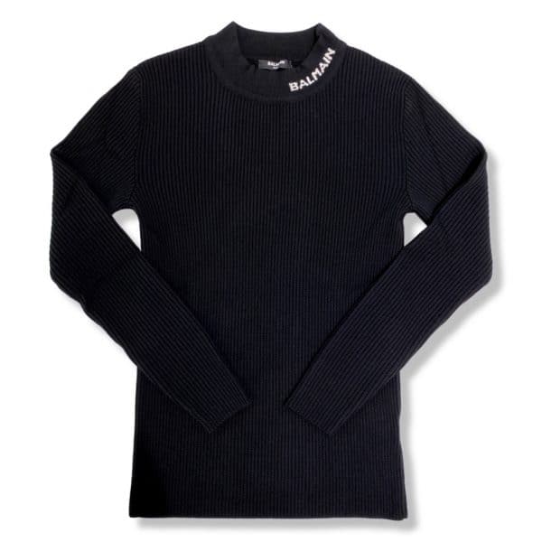 Balmain - Maglia con logo nera bimba