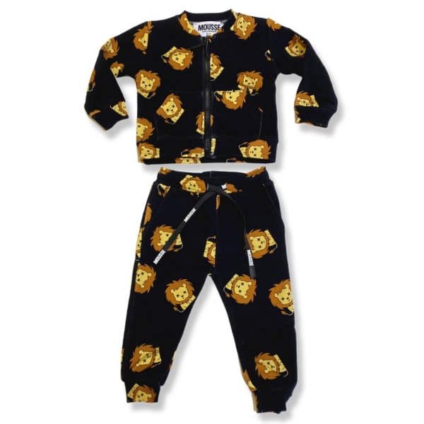 Mousse - Completo con felpa e pantalone black per neonato