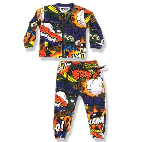 Mousse - Completo felpa e pantalone multicolor per neonato