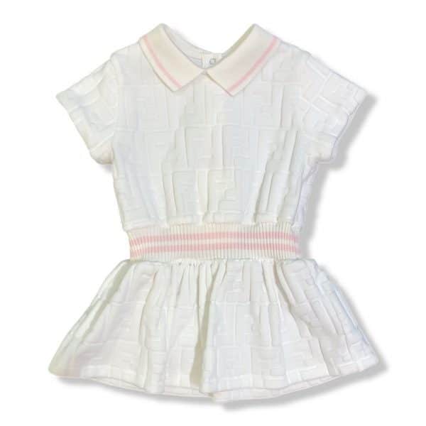 Fendi - Abito manica corta white per neonata