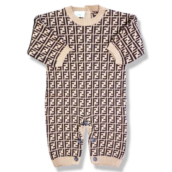 Fendi - Tutina logata - marrone per neonato