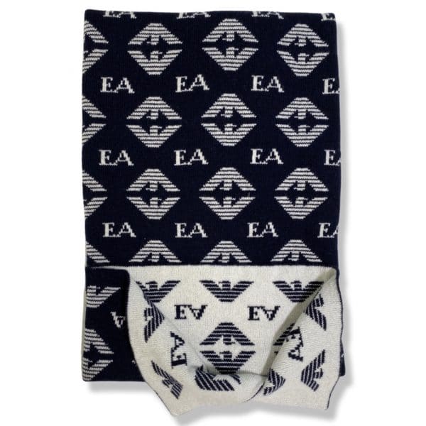 Emporio Armani - Coperta in lana blu per neonato