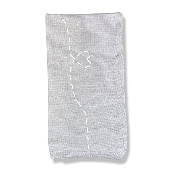 Scaldacuore - Coperta in lana grigia per neonati