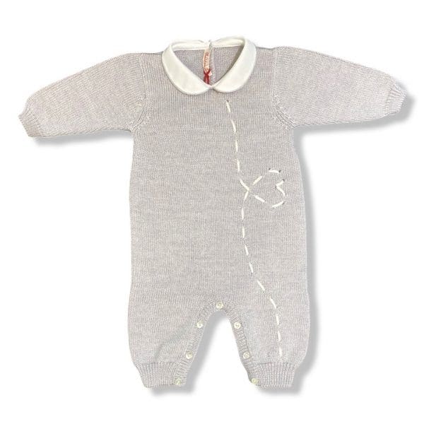 Scaldacuore - Tutina in lana grigio per neonato