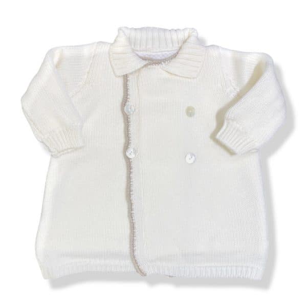 Scaldacuore - Cappotto doppio petto white per neonato