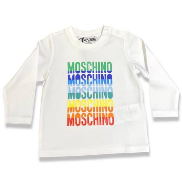 Moschino - T-shirt manica lunga bianca per neonata