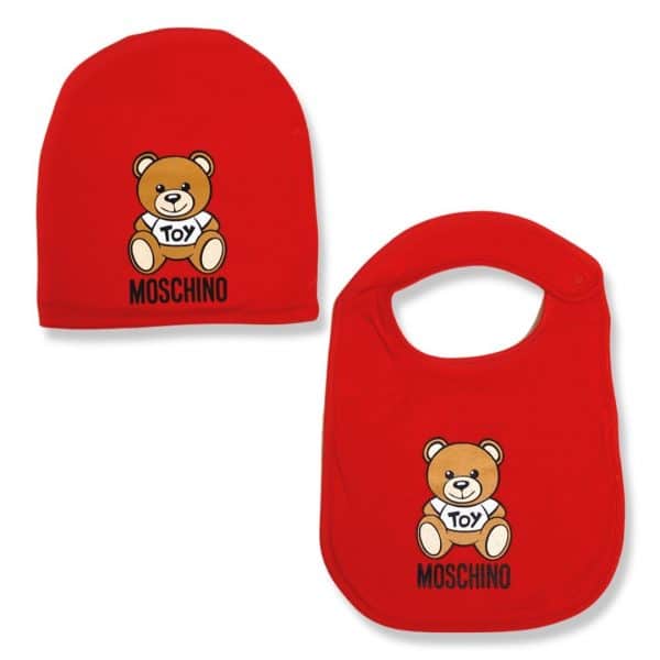 Moschino - Cappello con bavetta red per neonati