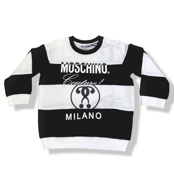Moschino - Felpa manica lunga black and white per neonato
