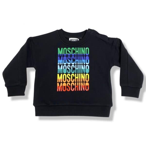 Moschino - Felpa manica lunga nera per neonato
