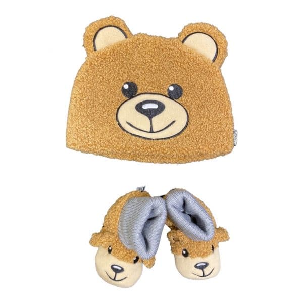 Moschino - Cappello e scarpine marrone per neonati