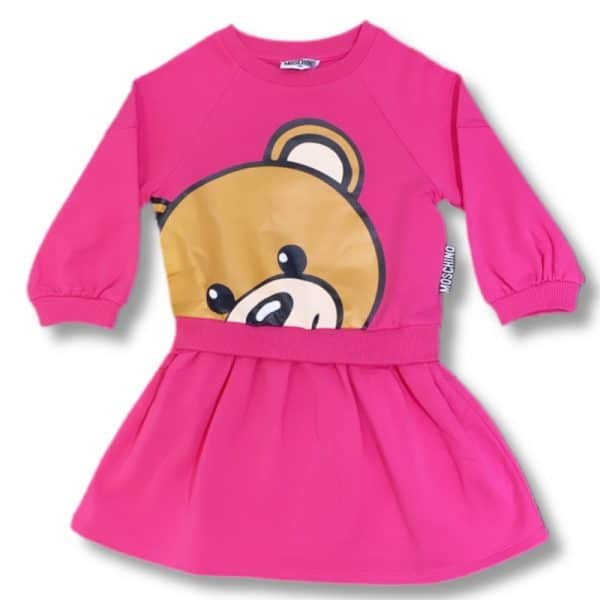 Moschino - Abito in felpa fucsia bimba