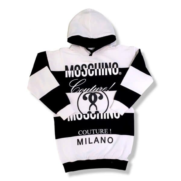 Moschino - Abito in felpa black white bimba
