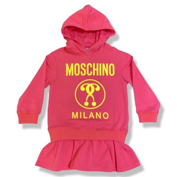 Moschino - Abito in felpa fucsia bimba