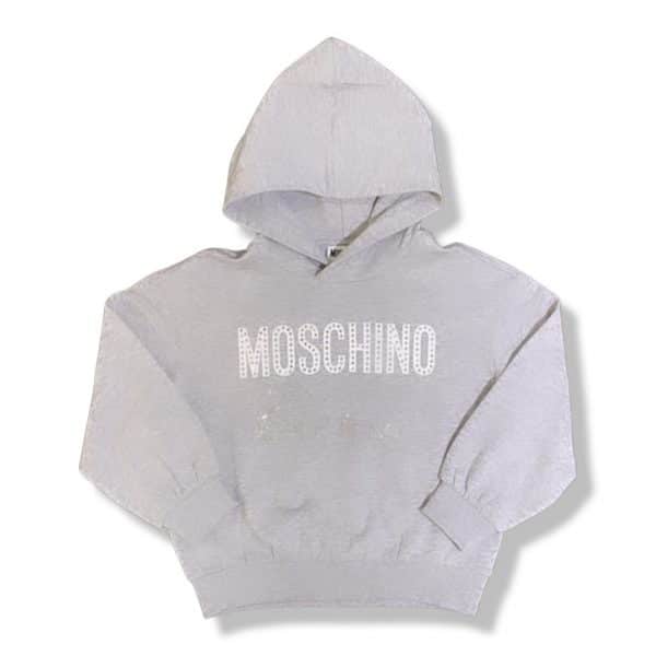 Moschino - Felpa con strass grigia bimba
