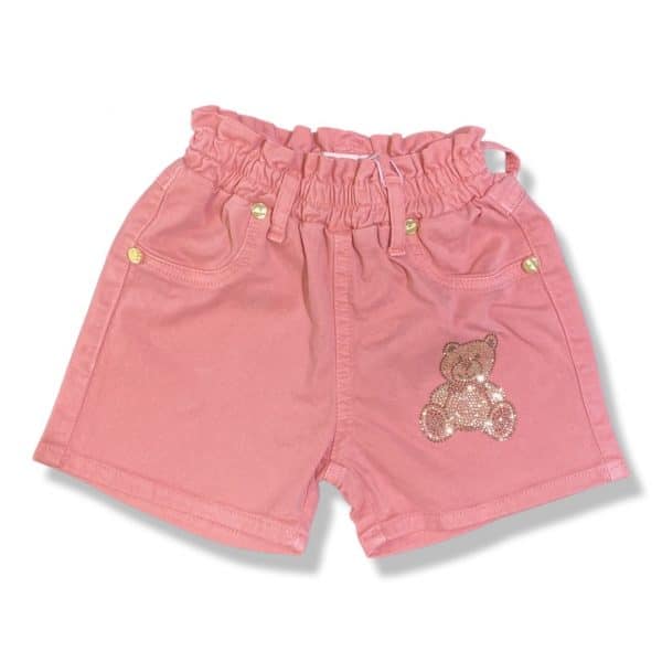 Miss Blumarine - Bermuda con teddy rosa per neonata