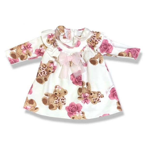 Miss Blumarine - Abito con orsetti panna per neonata