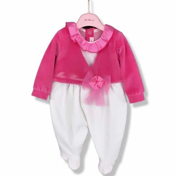 Miss Blumarine - Tutina in ciniglia rosa per neonata