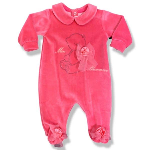 Miss Blumarine - Tutina in ciniglia Rosa Bubble per neonata