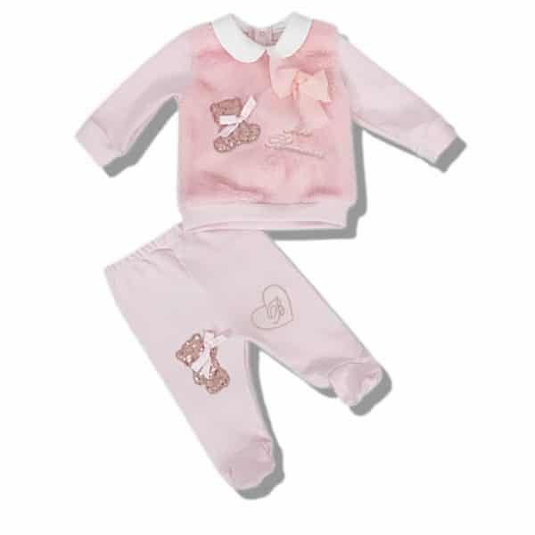 Miss - Blimarine - Completo teddy rosa per neonata