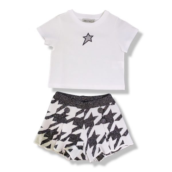 Simonetta - T-shirt bimba - White black