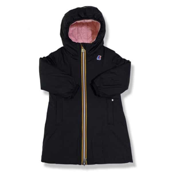 K-way - Giubbino lungo double - Nero Rosa