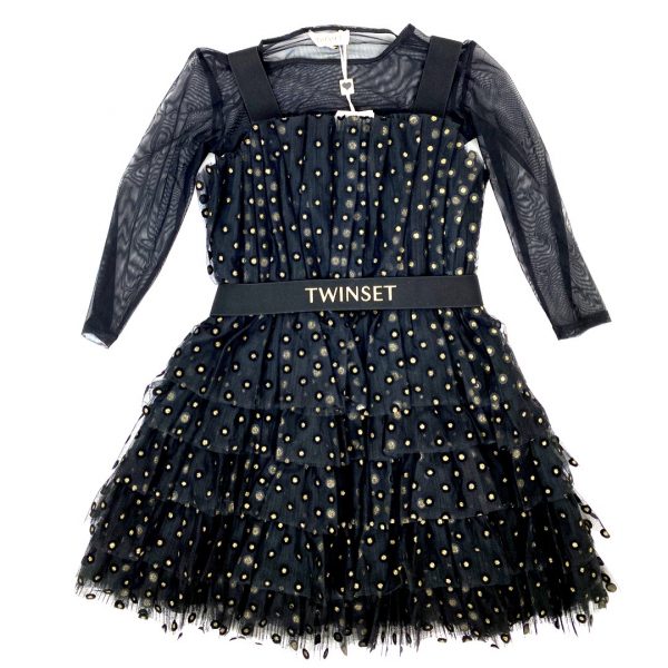Twinset - Abito in tulle bimba - Black