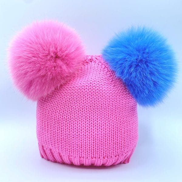 Catya - Capello due pon pon - Rosa bubble