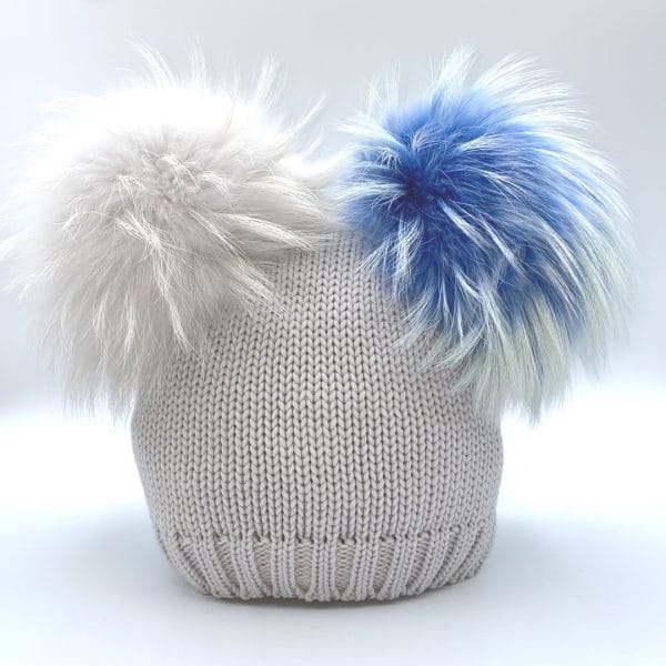 Catya - Cappello due pon pon - Grigio